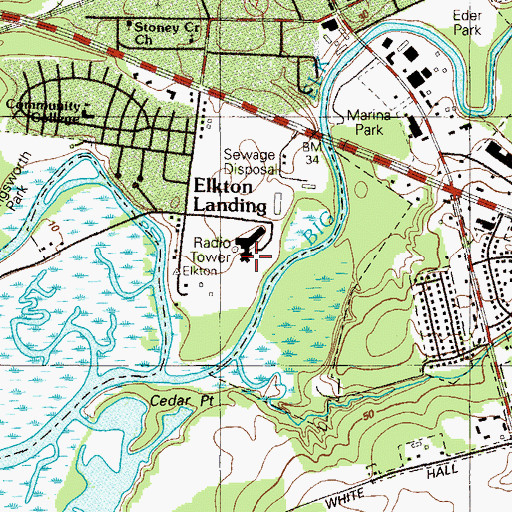 Topographic Map of Cecil County Community Corrections Center, MD