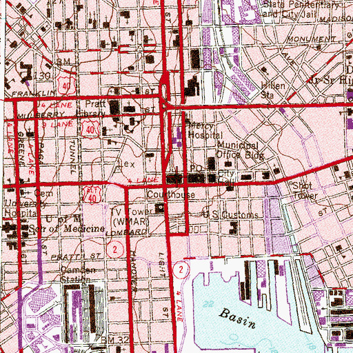 Topographic Map of Baltimore City Sheriff's Office, MD