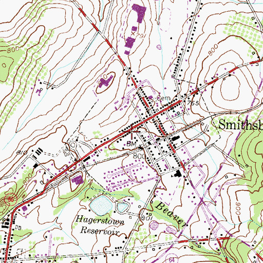 Topographic Map of Smithsburg Police Department, MD