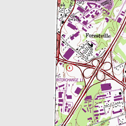 Topographic Map of Maryland State Police Forestville Barrack L, MD
