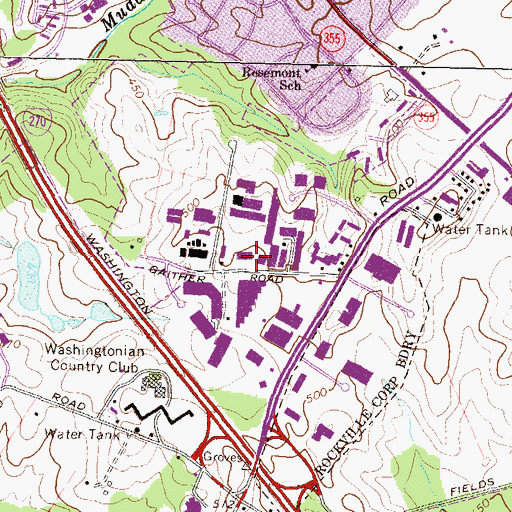 Topographic Map of Montgomery County Police Department Special Operations Division, MD