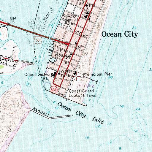 Topographic Map of Ocean City Police Department Boardwalk Substation, MD