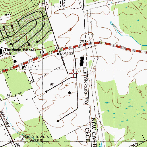 Topographic Map of Cecil County Sheriff's Office, MD
