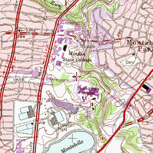 Topographic Map of Baltimore Police Department Northeastern District, MD