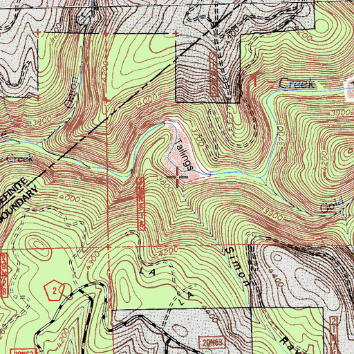 Topographic Map of Simon Ravine, CA