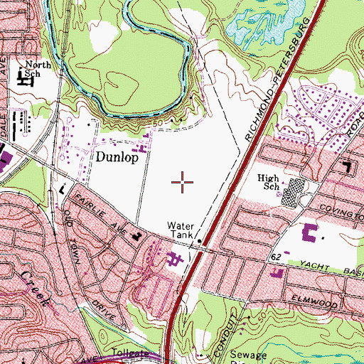Topographic Map of Colonial Heights Fire and Emergency Medical Services Station 2, VA