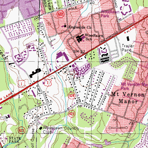 Topographic Map of Fairfax County Fire and Rescue Department Station 24 Woodlawn, VA