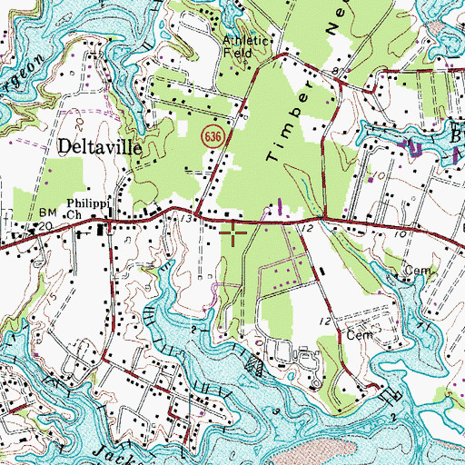 Topographic Map of Middlesex County Volunteer Rescue Squad, VA