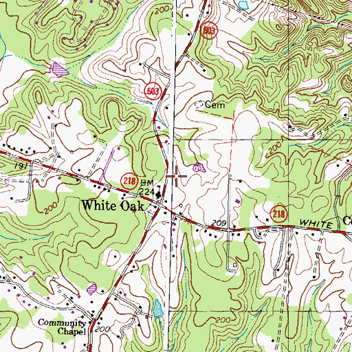 Topographic Map of Stafford County Fire Department Station 7 White Oak, VA