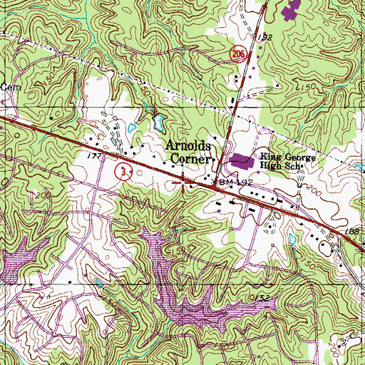 Topographic Map of Dahlgren Rescue Squad, VA