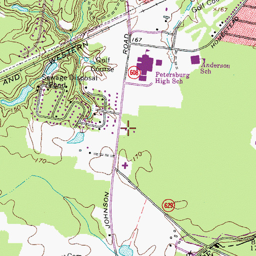 Topographic Map of Petersburg Fire Rescue and Emergency Services Station 5, VA