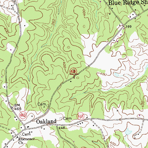 Topographic Map of Trevillians Volunteer Fire / Rescue Department, VA