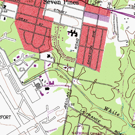 Topographic Map of Henrico County Fire and Emergency Medical Services Training, VA