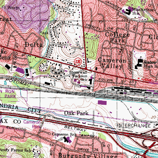 Topographic Map of Alexandria Fire Department Maintenance, VA