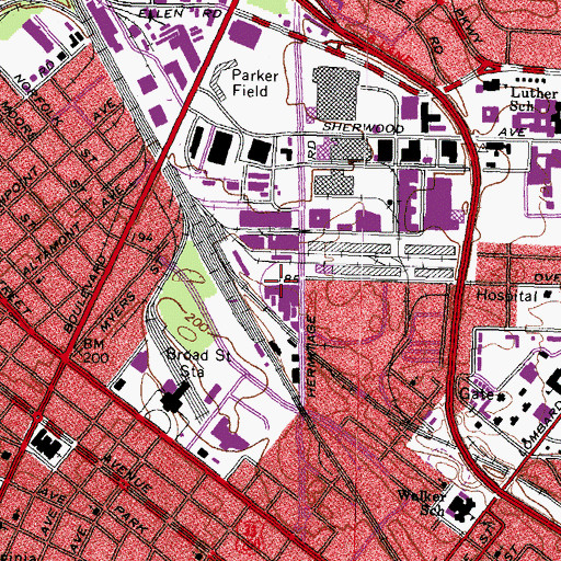 Topographic Map of Richmond Ambulance Authority, VA