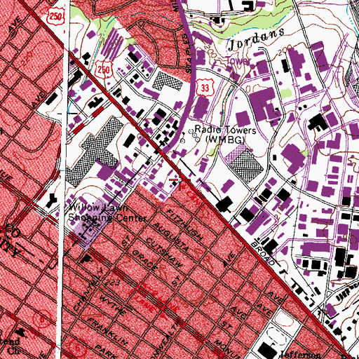 Topographic Map of Richmond Volunteer Rescue Squad, VA