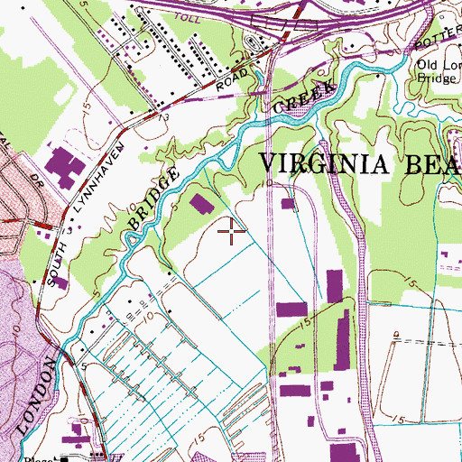 Topographic Map of Virginia Beach City Department of Emergency Medical Services Operations, VA