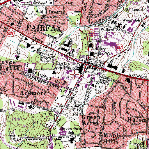 Topographic Map of Fairfax County Fire Chief's Office, VA