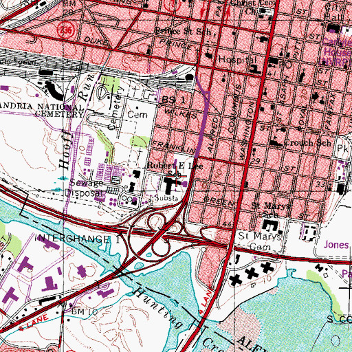Topographic Map of Alexandria Fire Training, VA