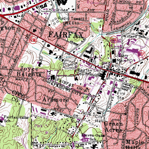Topographic Map of Fairfax County Fire Marshal's Office, VA