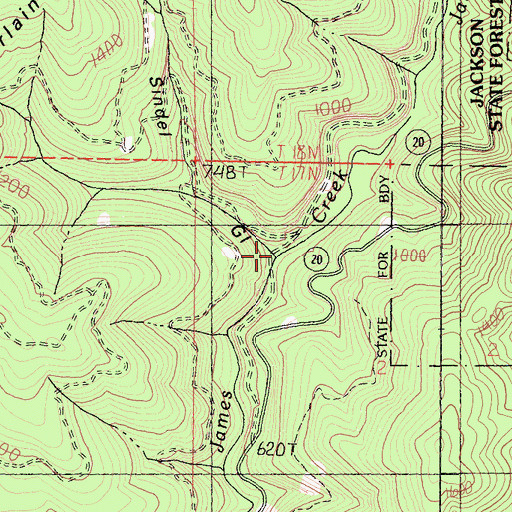 Topographic Map of Sindel Gulch, CA