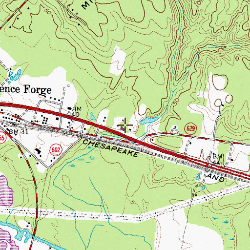 Topographic Map of Providence Forge Volunteer Rescue Squad, VA
