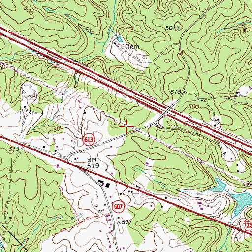 Topographic Map of Zion Crossroads Volunteer Fire / Rescue Department, VA