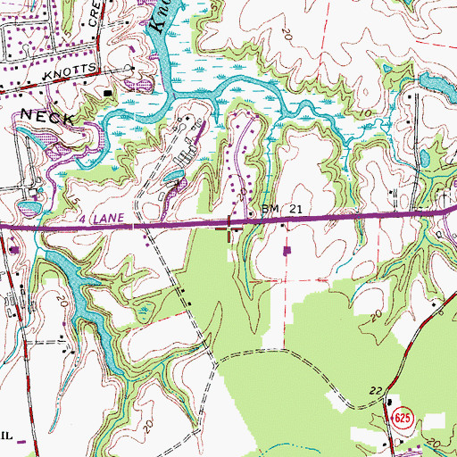 Topographic Map of Bennett's Creek Rescue Squad, VA