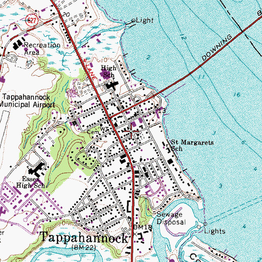Topographic Map of Tappahannock Volunteer Rescue Squad, VA