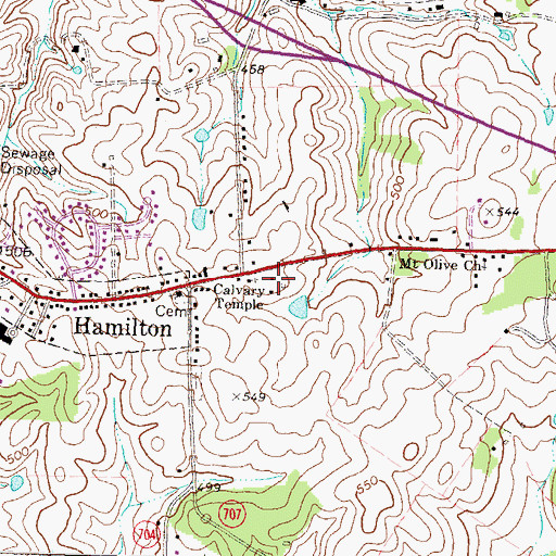 Topographic Map of Hamilton Volunteer Rescue Squad Company 17, VA