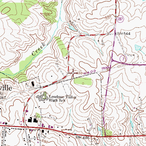 Topographic Map of Purcellville Volunteer Rescue Squad Company 14, VA