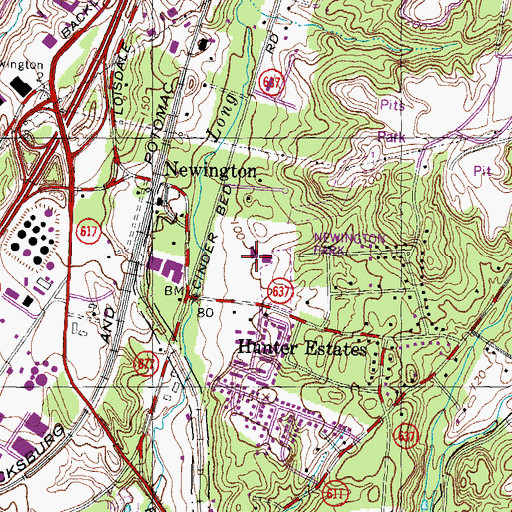 Topographic Map of Fairfax County Fire and Rescue Apparatus Shop South, VA