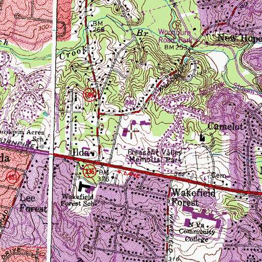 Topographic Map of Fairfax County Support Bureau, VA