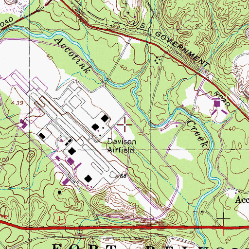 Topographic Map of Fort Belvoir Fire Department Station 466, VA