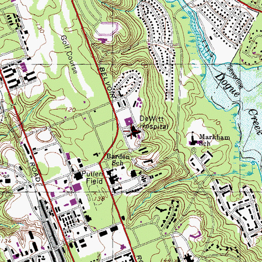 Topographic Map of Fort Belvoir Fire Department, VA