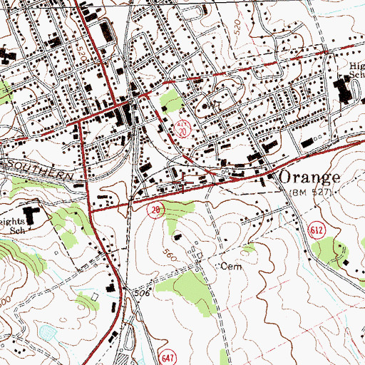 Topographic Map of Orange County Rescue Squad, VA