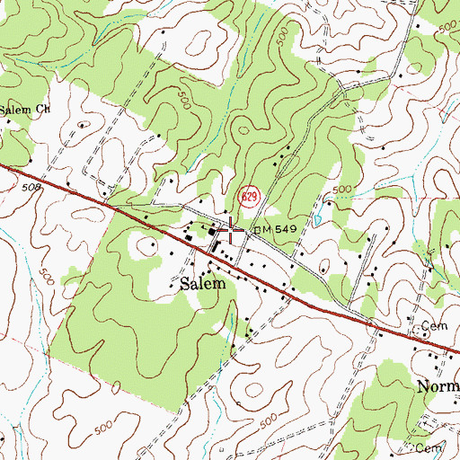 Topographic Map of Salem Volunteer Fire and Rescue, VA