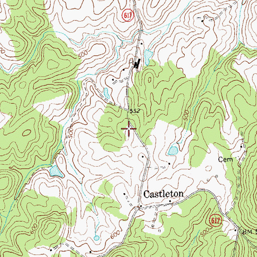 Topographic Map of Castleton Community Volunteer Fire Company, VA