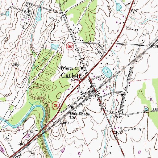 Topographic Map of Cedar Run Volunteer Rescue Squad 12, VA