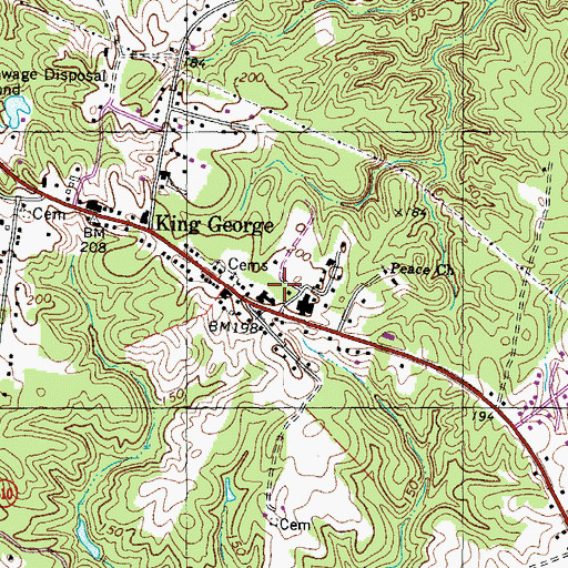 Topographic Map of King George County Department of Emergency Services, VA