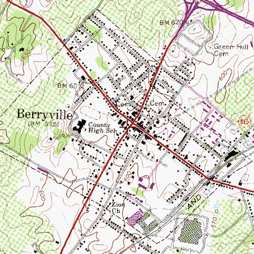 Topographic Map of Clarke County Emergency Services, VA