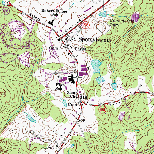 Topographic Map of Spotsylvania County Fire and Rescue Administration, VA