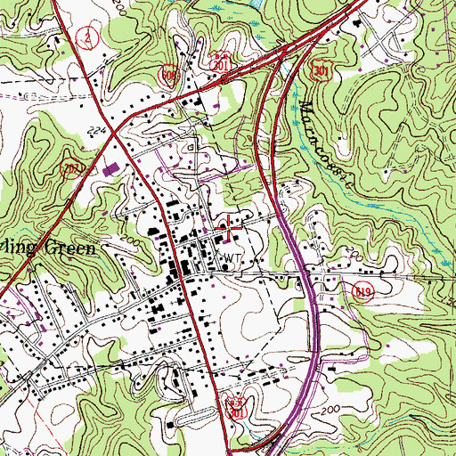 Topographic Map of Caroline County Department of Fire / Rescue, VA