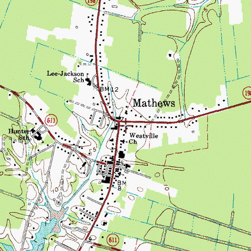 Topographic Map of Mathews Volunteer Rescue Squad, VA