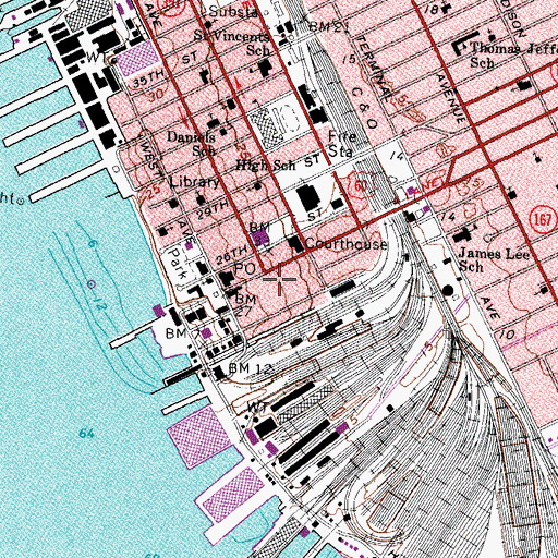 Topographic Map of Newport News Fire Department Administration, VA