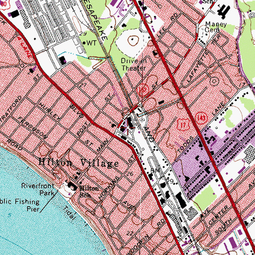 Topographic Map of Newport News Fire and Emergency Medical Services Station 3, VA