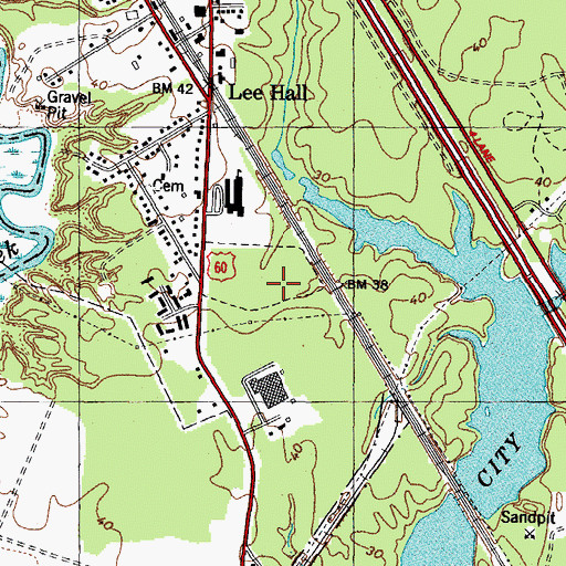 Topographic Map of Newport News Fire Department Training Center, VA