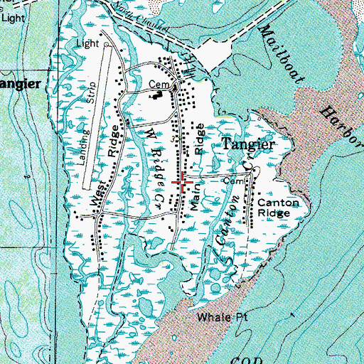 Topographic Map of Tangier Volunteer Fire Department, VA