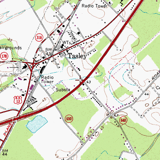 Topographic Map of Accomack County Department of Public Safety, VA