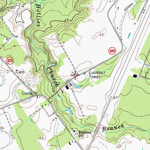 Topographic Map of Eastern Shore Regional Fire Training Center, VA